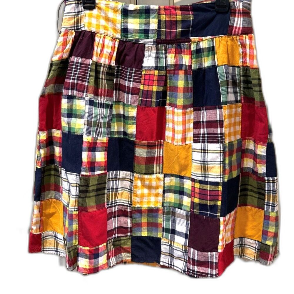 Vintage American Eagle Patchwork Plaid Cotton Skirt - Size 6 - NWT